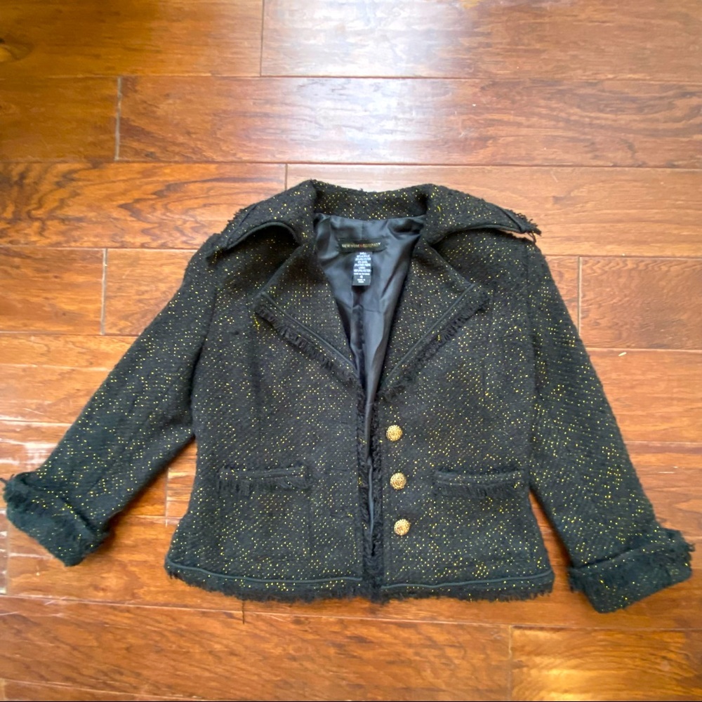 New York and Company  Black and Gold Tweed Womens